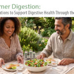 Summer meal setting, illustrating five foundations for supporting summer digestion