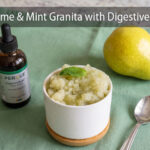 Pear, lime and mint granita made with PERQUE DigestivAide digestive bitters