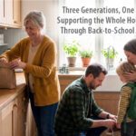 Three generations of a family together during back-to-school season